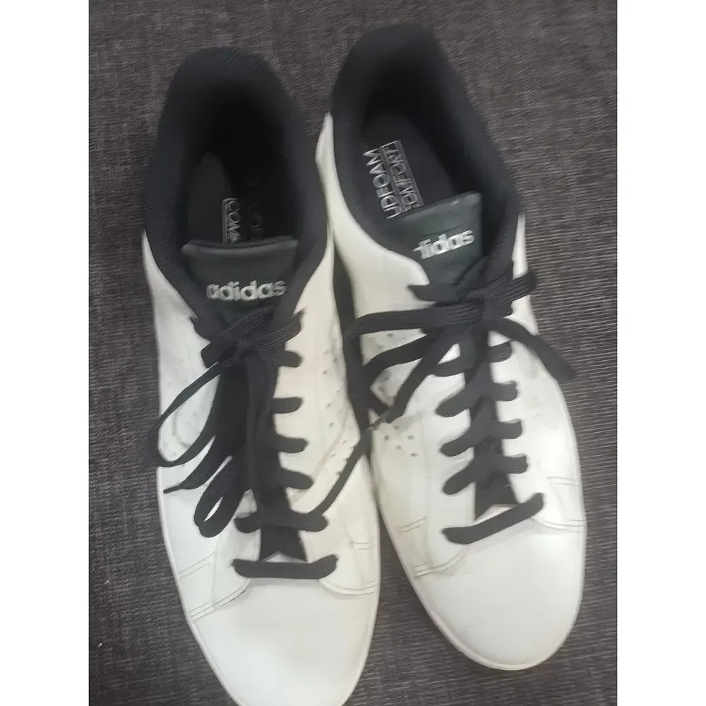 adidas Advantage 2.0 Men Size 12.5 Off White Black Sneakers IG9171 Low Top Court